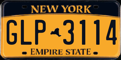 NY license plate GLP3114