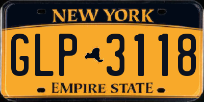 NY license plate GLP3118