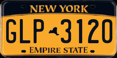 NY license plate GLP3120