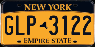 NY license plate GLP3122