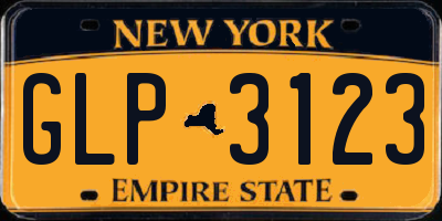 NY license plate GLP3123