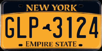 NY license plate GLP3124