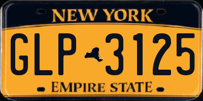 NY license plate GLP3125