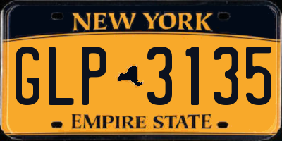 NY license plate GLP3135