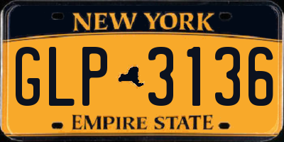 NY license plate GLP3136
