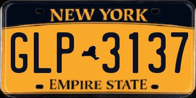 NY license plate GLP3137