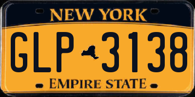 NY license plate GLP3138