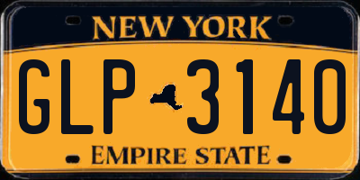 NY license plate GLP3140