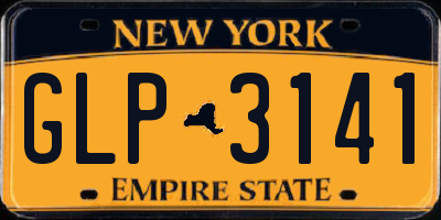 NY license plate GLP3141