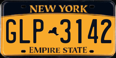 NY license plate GLP3142