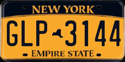 NY license plate GLP3144