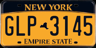 NY license plate GLP3145