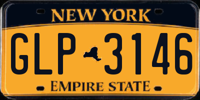 NY license plate GLP3146