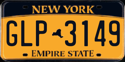 NY license plate GLP3149