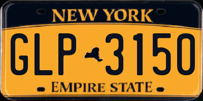 NY license plate GLP3150