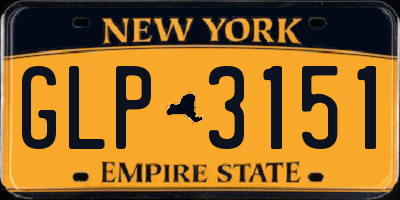 NY license plate GLP3151