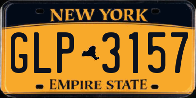 NY license plate GLP3157