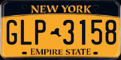 NY license plate GLP3158