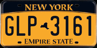 NY license plate GLP3161