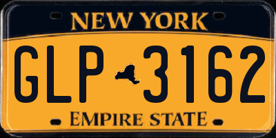 NY license plate GLP3162