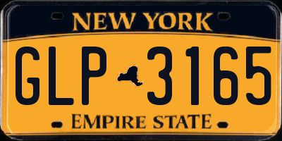 NY license plate GLP3165