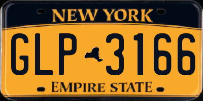 NY license plate GLP3166