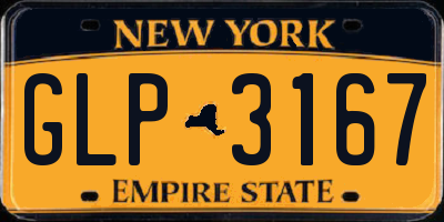 NY license plate GLP3167
