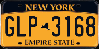 NY license plate GLP3168