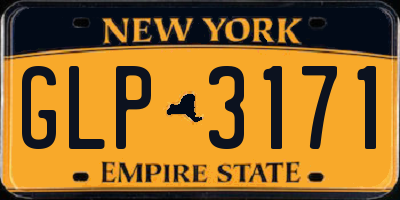 NY license plate GLP3171