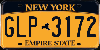 NY license plate GLP3172