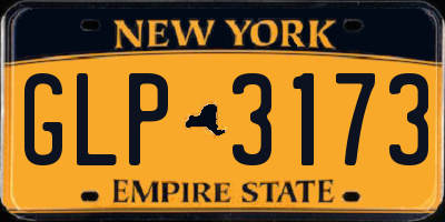 NY license plate GLP3173