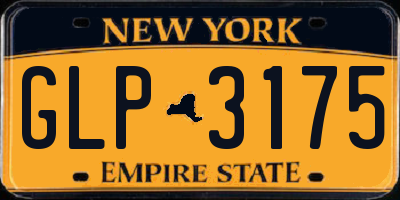 NY license plate GLP3175