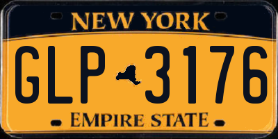 NY license plate GLP3176