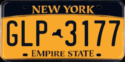 NY license plate GLP3177