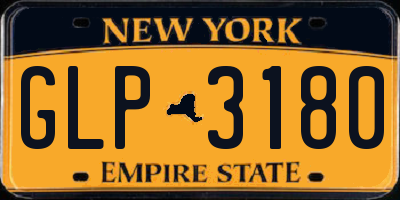 NY license plate GLP3180