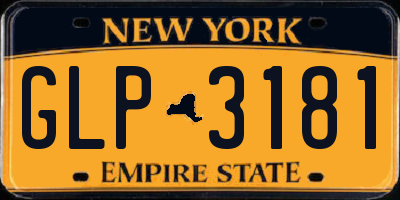 NY license plate GLP3181