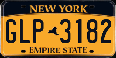NY license plate GLP3182