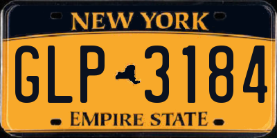 NY license plate GLP3184