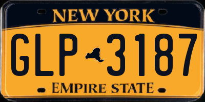 NY license plate GLP3187