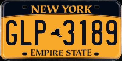 NY license plate GLP3189