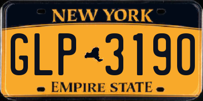 NY license plate GLP3190