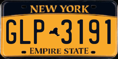 NY license plate GLP3191