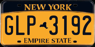 NY license plate GLP3192