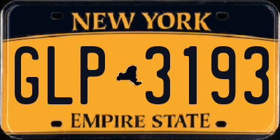 NY license plate GLP3193