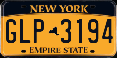 NY license plate GLP3194