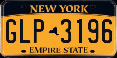 NY license plate GLP3196
