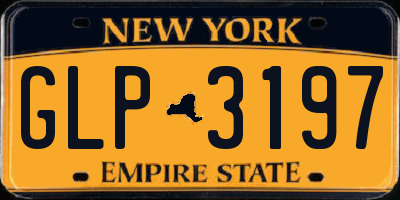 NY license plate GLP3197