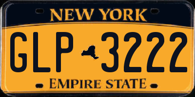 NY license plate GLP3222