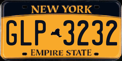 NY license plate GLP3232