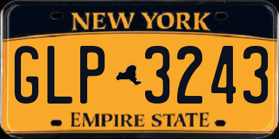 NY license plate GLP3243